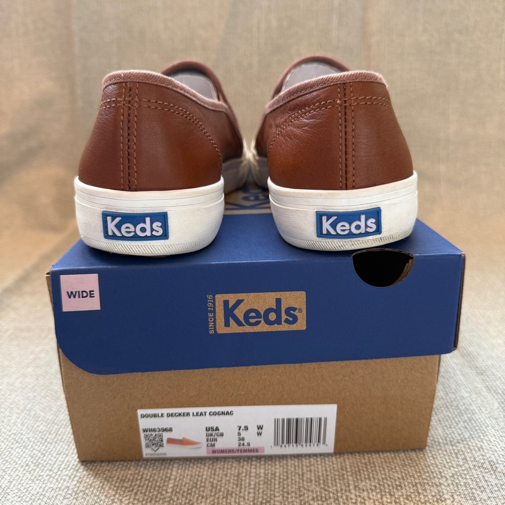Keds Double Decker Leather Slip On 7.5 Wide - Picture 6 of 14